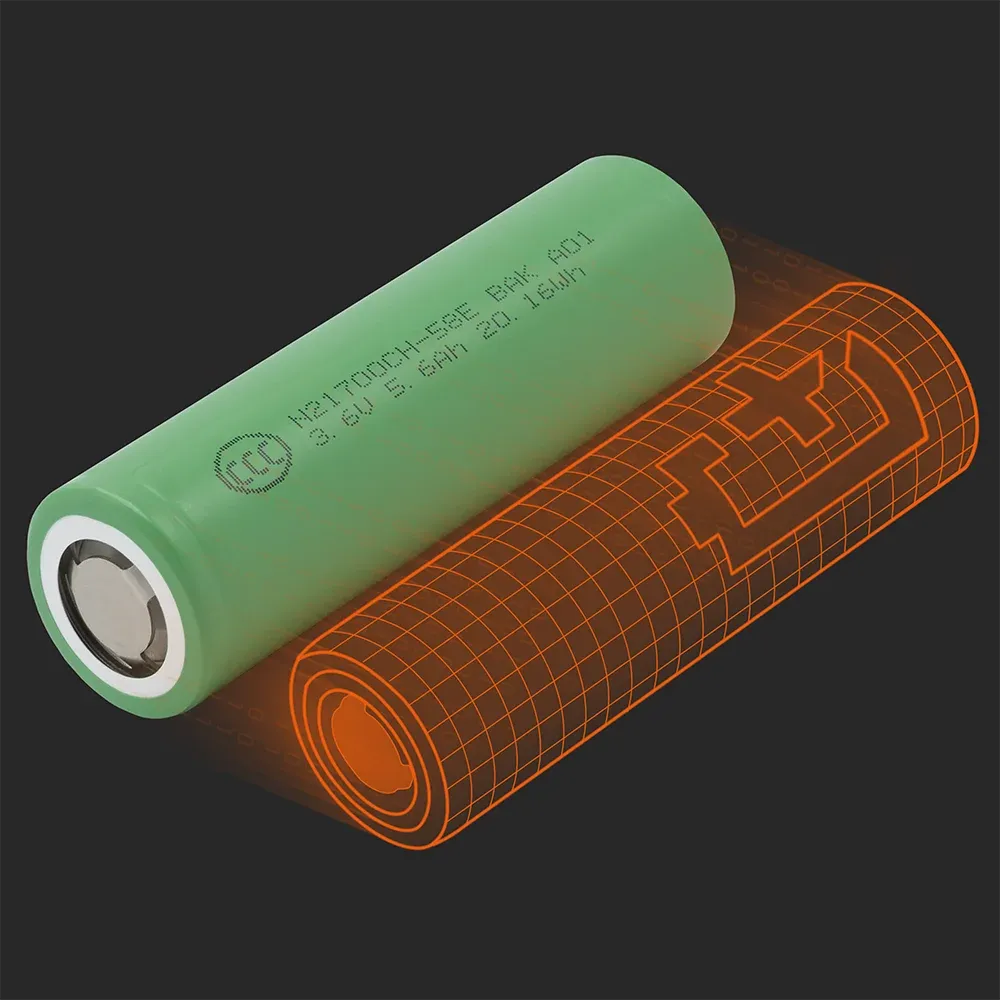 BAK Battery N21700CH-58E:Batemoモデルと並べた実物のセル