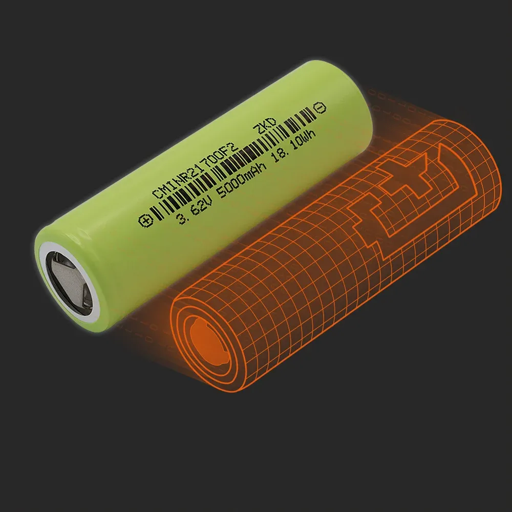 CHAM CMINR21700-F2E: the physical cell next to its Batemo model
