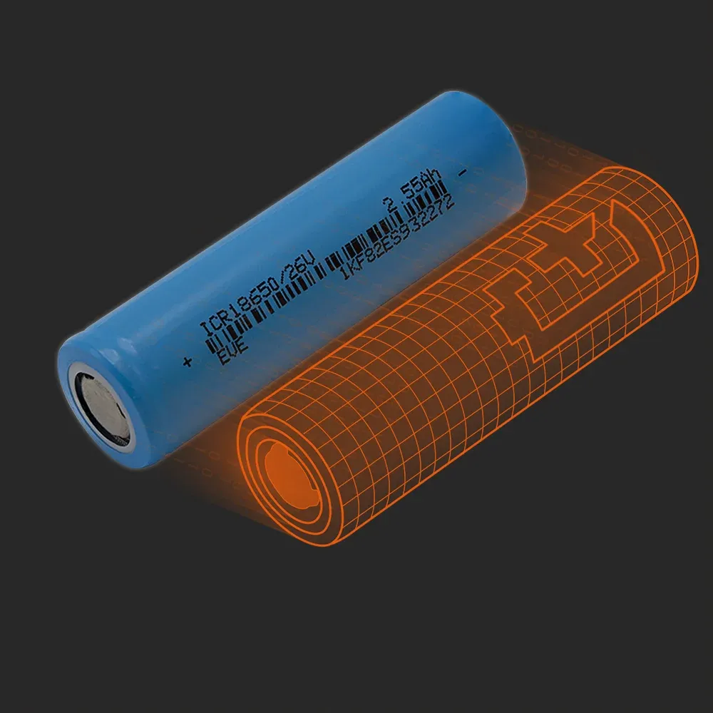 EVE Energy ICR18650-26V: la celda física junto a su modelo Batemo