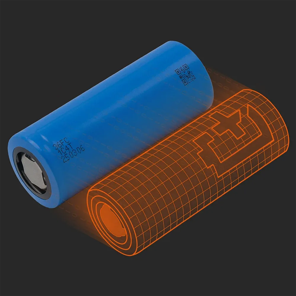 Goldencell HTCFR26650-3600: die physische Zelle neben ihrem Batemo-Modell
