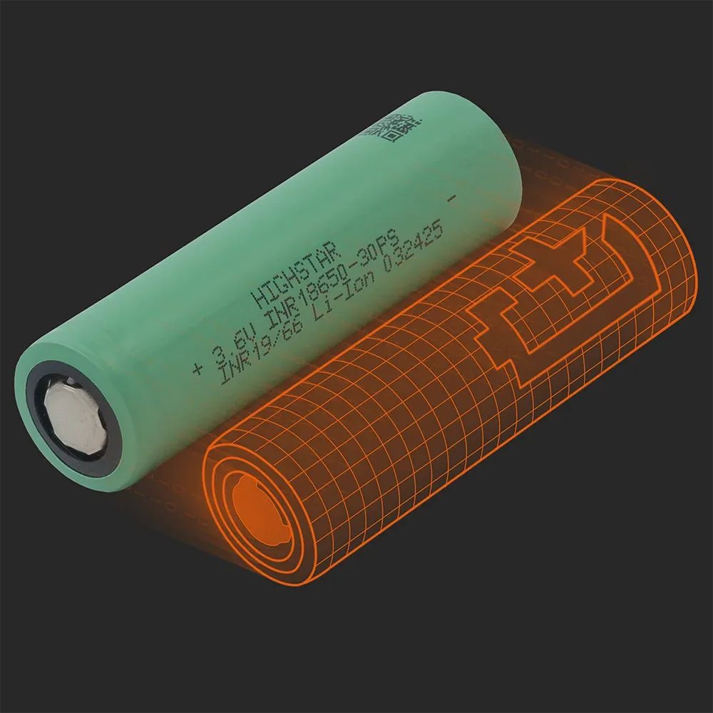 Highstar INR18650-30PS(B):Batemoモデルと並べた実物のセル
