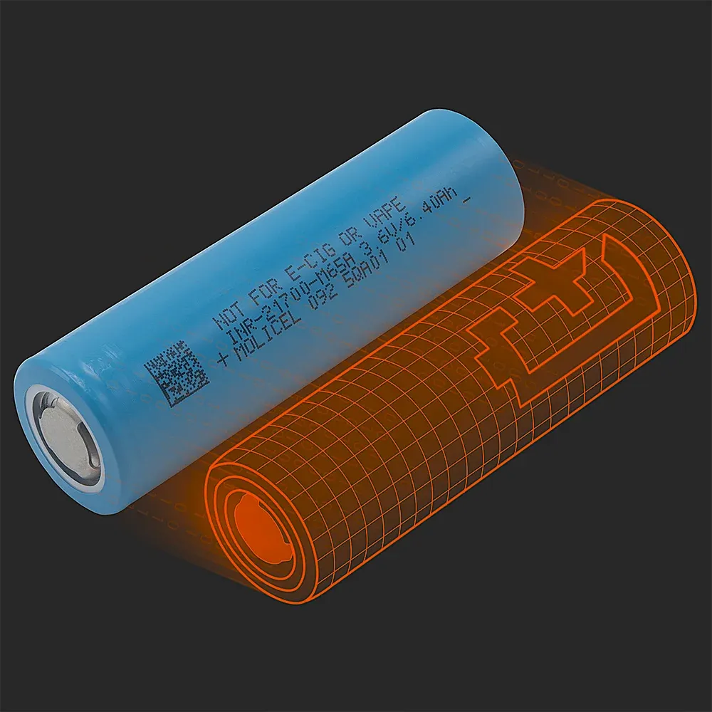 Molicel INR-21700-M65A(A): die physische Zelle neben ihrem Batemo-Modell