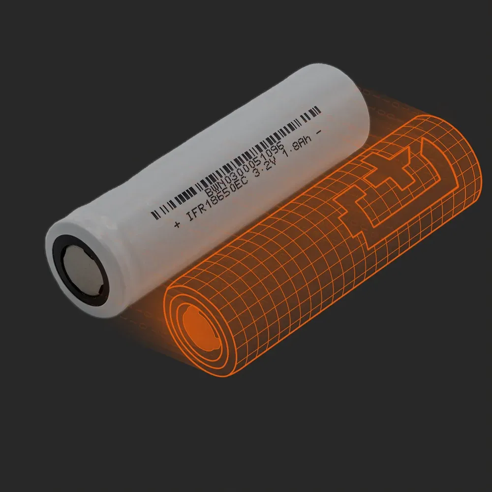 REAL-CELL IFR18650EC-1.8Ah: the physical cell next to its Batemo model