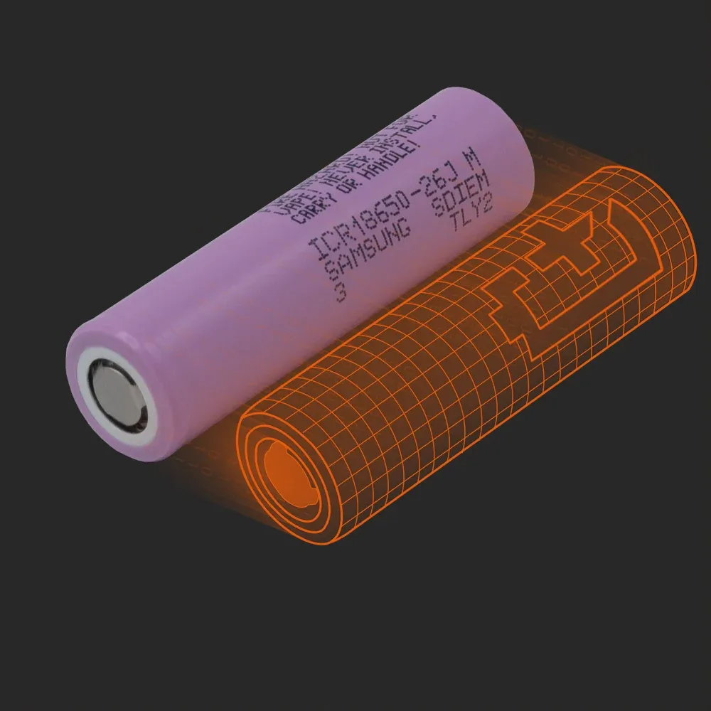 Samsung SDI ICR18650-26J(3): the physical cell next to its Batemo model