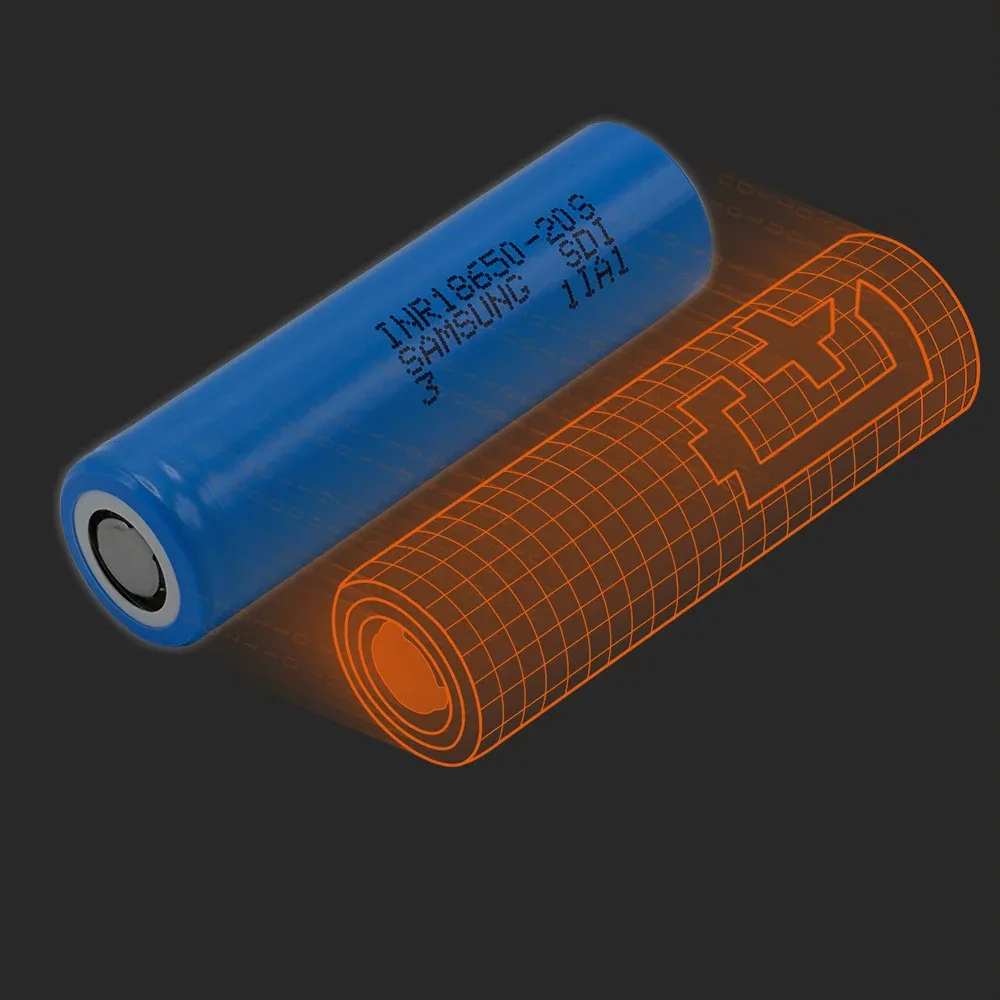 Samsung SDI INR18650-20S(3): the physical cell next to its Batemo model