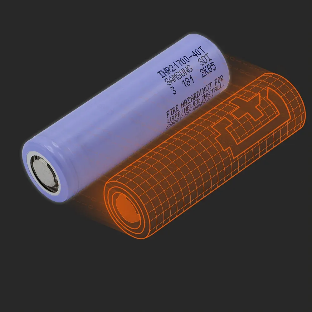 Samsung SDI INR21700-40T(3): the physical cell next to its Batemo model