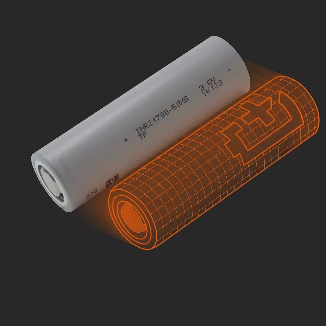 TENPOWER INR21700-50XG 배터리 셀, 렌더링